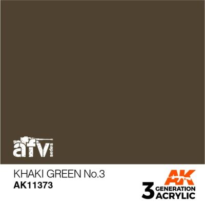 Акрилова фарба KHAKI GREEN NO.3 / Зелений хакі - AFV АК-interactive AK11373 детальное изображение AFV Series AK 3rd Generation