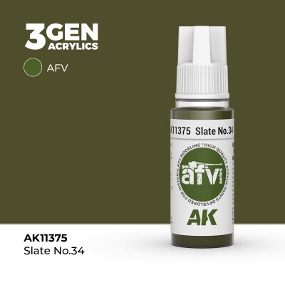 Акриловая краска SLATE NO.34 / Серо-зелёный – AFV АК-интерактив AK11375 детальное изображение AFV Series AK 3rd Generation
