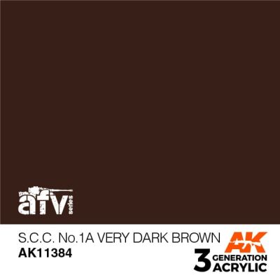 Acrylic paint S.C.C. NO.1A VERY DARK BROWN – AFV AK-interactive AK11384 детальное изображение AFV Series AK 3rd Generation
