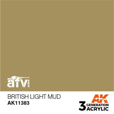 Акриловая краска BRITISH LIGHT MUD - Британская светлая грязь – AFV АК-интерактив AK11383 детальное изображение AFV Series AK 3rd Generation