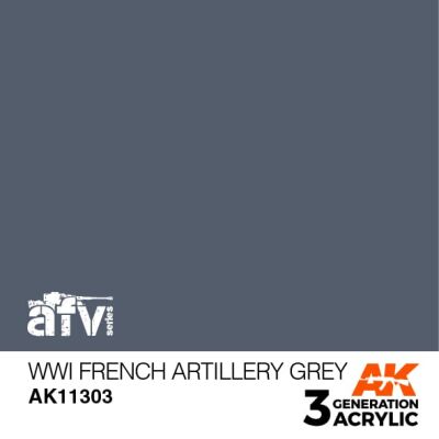 Acrylic paint WWI FRENCH ARTILLERY GRAY – AFV AK-interactive AK11303 детальное изображение AFV Series AK 3rd Generation