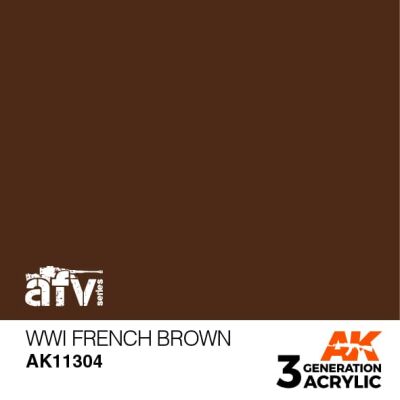 Акриловая краска WWI FRENCH BROWN / Коричневый (Франция) 1 Мировая война – AFV АК-интерактив AK11304 детальное изображение AFV Series AK 3rd Generation