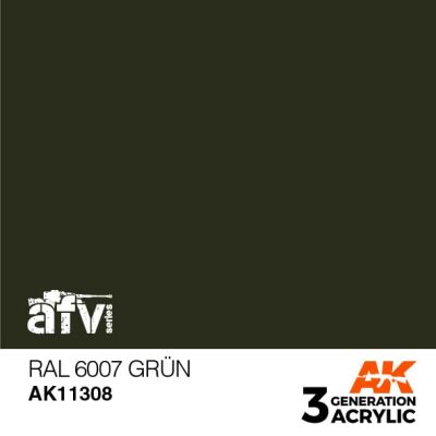 Акриловая краска RAL 6007 GRÜN / Зелёный – AFV АК-интерактив AK11308 детальное изображение AFV Series AK 3rd Generation