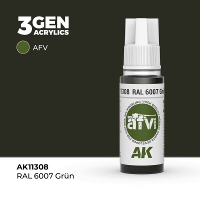Акриловая краска RAL 6007 GRÜN / Зелёный – AFV АК-интерактив AK11308 детальное изображение AFV Series AK 3rd Generation