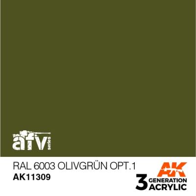 Акрилова фарба RAL 6003 OLIVGRÜN OPT.1 Оливково – зелений №1 – AFV АК-interactive AK11309 детальное изображение AFV Series AK 3rd Generation