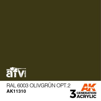 Акриловая краска RAL 6003 OLIVGRÜN OPT.2 / Оливково - зелёный №2 – AFV АК-интерактив AK11310 детальное изображение AFV Series AK 3rd Generation