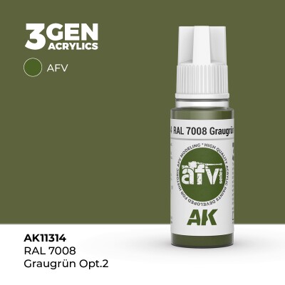 Акрилова фарба RAL 7008 GRAUGRÜN OPT 2 / Сіро-зелений №2 – AFV АК-інтерактив AK11314 детальное изображение AFV Series AK 3rd Generation