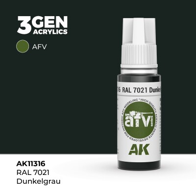 Акрилова фарба RAL 7021 DUNKELGRAU / Темно-сірий – AFV АК-interactive AK11316 детальное изображение AFV Series AK 3rd Generation