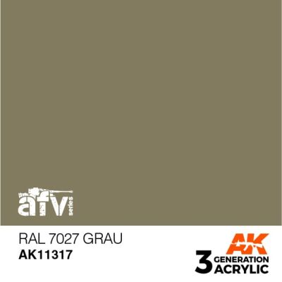 Акрилова фарба RAL 7027 GRAU / Сірий – AFV АК-інтерактив AK11317 детальное изображение AFV Series AK 3rd Generation