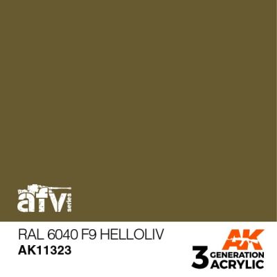 Акрилова фарба RAL 6040 F9 HELLOLIV / Світло-оливковий – AFV АК-interactive AK11323 детальное изображение AFV Series AK 3rd Generation