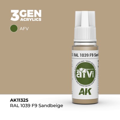 Акриловая краска RAL 1039 F9 SANDBEIGE / Бежево - песчаный – AFV АК-интерактив AK11325 детальное изображение AFV Series AK 3rd Generation