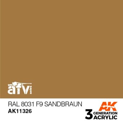 Акрилова фарба RAL 8031 F9 SANDBRAUN / Пісочно-коричневий – AFV АК-інтерактив AK11326 детальное изображение AFV Series AK 3rd Generation