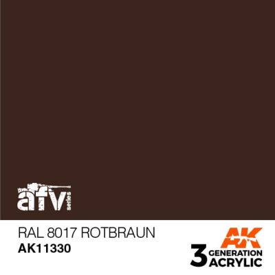 Акриловая краска RAL 8017 ROTBRAUN / Красно - бурый – AFV АК-интерактив AK11330 детальное изображение AFV Series AK 3rd Generation