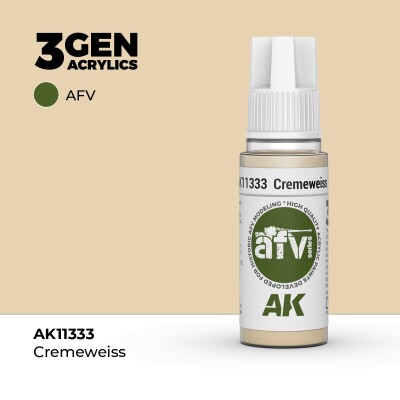 Акрилова фарба CREMEWEISS / Кремово-білий – AFV АК-interactive AK11333 детальное изображение AFV Series AK 3rd Generation
