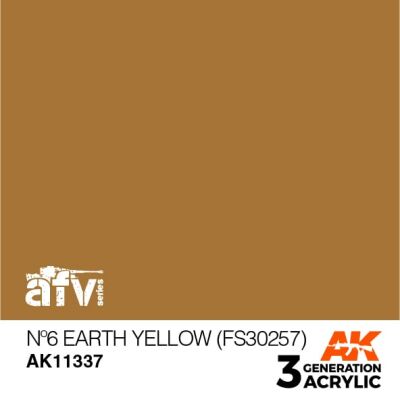 Акрилова фарба Nº6 EARTH YELLOW Жовта земля – AFV (FS30257) АК-interactive AK11337 детальное изображение AFV Series AK 3rd Generation