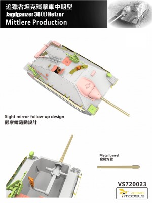 Збірна модель 1/72 САУ Jagdpanzer 38(t) Hetzer середнє виробництво Vespid Models VS720023 детальное изображение Бронетехника 1/72 Бронетехника