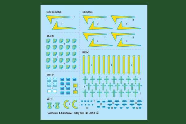 Scale model 1/48 American deck attack aircraft A-6A Intruder HobbyBoss 81708 детальное изображение Самолеты 1/48 Самолеты