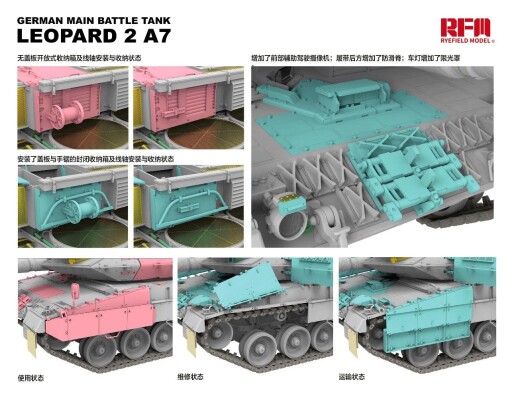 Збірна модель 1/35 Танк Leopard 2A7 RFM RM-5108 детальное изображение Бронетехника 1/35 Бронетехника