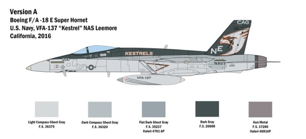 Збірна модель 1/48 Літак F/A-18E Super Hornet Italeri 2791 детальное изображение Самолеты 1/48 Самолеты