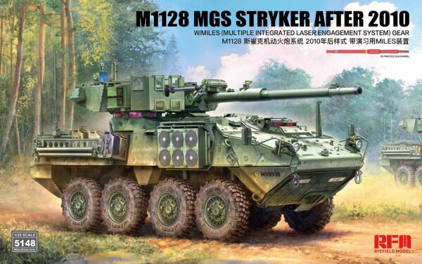 Сборная модель 1/35 M1128 MGS Страйкер после 2010 года с системой MILES РФМ RM-5148 детальное изображение Бронетехника 1/35 Бронетехника