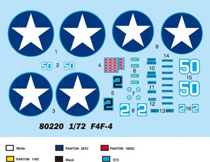 Сборная модель 1/72  Американский истребитель F4F-4  &quot;Wildcat&quot; ХоббиБосс 80220 детальное изображение Самолеты 1/72 Самолеты