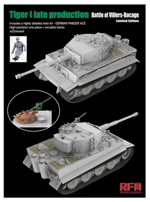 Збірна модель 1/35 Танк Tiger I пізнього виробництва - битва при Віллер-Бокаж, 1944 (limited edition) RFM RM-5101 детальное изображение Бронетехника 1/35 Бронетехника