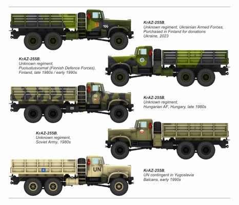 Сборная модель 1/72 Советский тяжёлый грузовой автомобиль КрАЗ-255Б с колёсной формулой 6х6 детальное изображение Автомобили 1/72 Автомобили