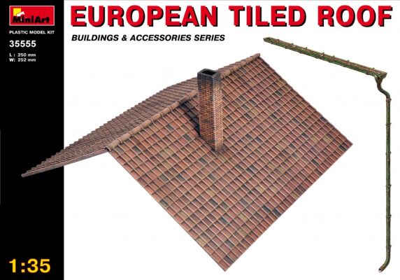 Европейская черепичная крыша детальное изображение Строения 1/35 Диорамы