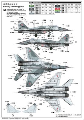 Сборная модель 1/32 Истребитель МиГ-29СМТ &quot;Опора&quot;Трумпетер 03225 детальное изображение Самолеты 1/32 Самолеты