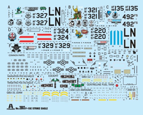 Збірна модель 1/48 Літак F-15E Strike Eagle Italeri 2803 детальное изображение Самолеты 1/48 Самолеты