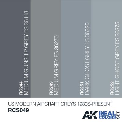 US MODERN AIRCRAFT GREYS 1980S-PRESENT / СІРІ КОЛЬОРИ ЛІТАКІВ США З 1980-Х РОКІВ ДО НАШИХ ДНІВ детальное изображение Наборы красок Краски