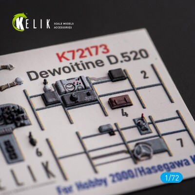Dewoitine D.520 3D декаль інтер'єр для комплекту Hobby 2000/Hasegawa 1/72 KELIK K72173 детальное изображение 3D Декали Афтермаркет