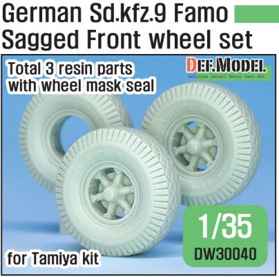 German Sd.Kfz.9 Famo Sagged front Wheel set ( for Tamiya 1/35) детальное изображение Смоляные колёса Афтермаркет