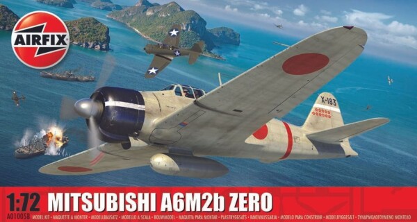 Сборная модель 1/72 японский истребитель Mitsubishi A6M2B Zero Аирфикс A01005B детальное изображение Самолеты 1/72 Самолеты