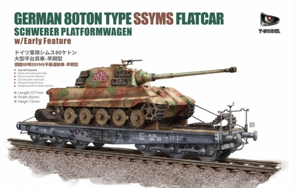 Німецька важка платформа-вагон 1/35 типу SSyms вантажопідйомністю 80 тонн   (версія з фототравленням) T-Model TK3501AG детальное изображение Железная дорога 1/35 Железная дорога