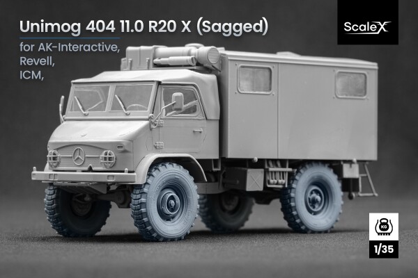 Набор колес (с деформацией) для Унимог 404 11.0 R20 от Revell, AK-Interactive, ICM ScaleX WM 35023S детальное изображение Колёса Афтермаркет