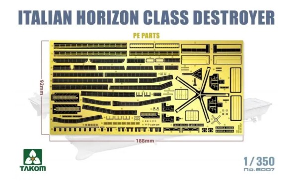 Збірна модель 1/350 Італійський есмінець класу Horizon (D553 Andrea Doria / D554 Caio Duilio) Takom 6007 детальное изображение Флот 1/350 Флот