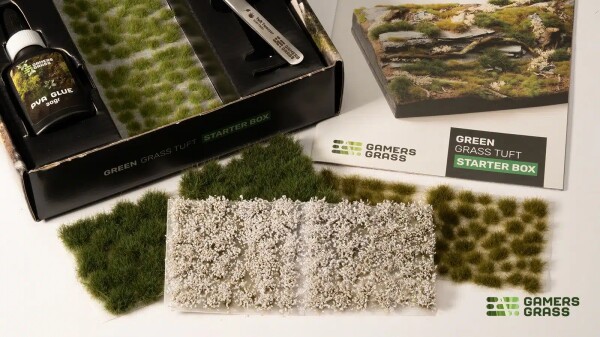 Набір пучків зеленої трави Grass Tuft Starter Box - Green  з пінцетом та клеєм ПВА Gamers Grass GGSB-G детальное изображение Наборы деталировки Диорамы