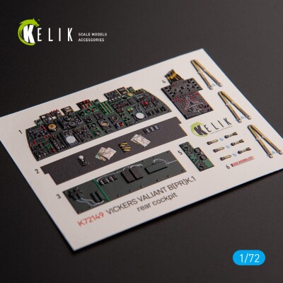 Vickers Valiant B(PR)K.1 rear cockpit 3D декаль інтер'єр для комплекту Airfix 1/72 KELIK K72149 детальное изображение 3D Декали Афтермаркет