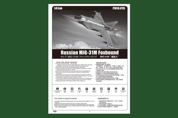 Сборная модель самолета MiG-31M Foxhound детальное изображение Самолеты 1/48 Самолеты