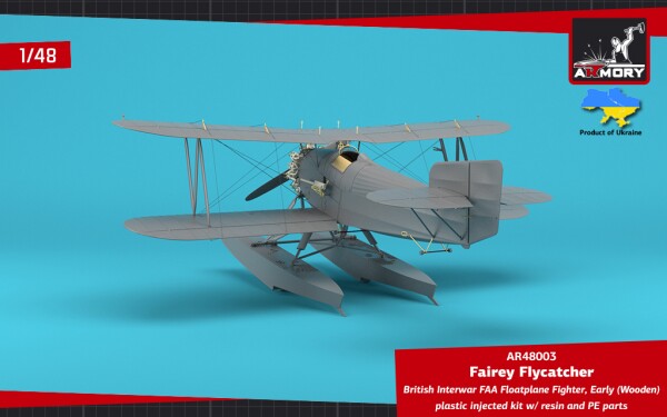 Сборная модель 1/48 Британский истребитель FAA Fairey Flycatcher в межвоенный период, гидроплан детальное изображение Самолеты 1/48 Самолеты
