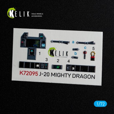 J-20 Mighty Dragon 3D декаль интерьер для комплекта Dream Model 1/72 КЕЛИК K72095 детальное изображение 3D Декали Афтермаркет