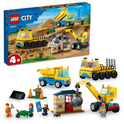 Конструктор LEGO City Строительный грузовик и шаровидный кран-таран 60391 детальное изображение City Lego