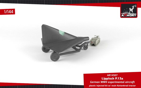 Сборная модель 1/144 Немецкий перехватчик Lippisch P.13a w/ Kettenkrad Armory Models Group 14507 детальное изображение Самолеты 1/144 Самолеты