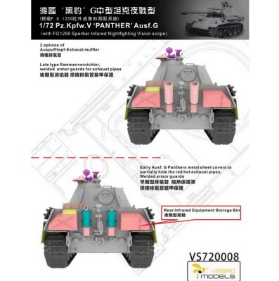 Збірна модель 1/72 Танк Pz.Kpfw.V Пантера Ausf.G (з інфрачервоним прожектором та прицілом F.G.1250) Vespid Models VS720008 детальное изображение Бронетехника 1/72 Бронетехника