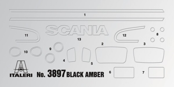 Збірна модель 1/24 вантажний автомобіль / тягач Scania R730 &quot;Black Amber&quot; Italeri 3897 детальное изображение Грузовики / прицепы Гражданская техника