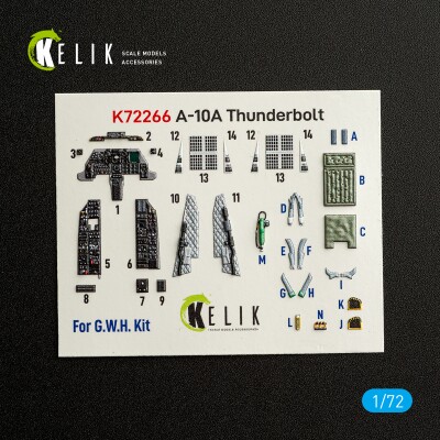 A-10 A Thunderbolt декаль інтер'єр для комплекту GWH 1/72 KELIK K72266 детальное изображение 3D Декали Афтермаркет