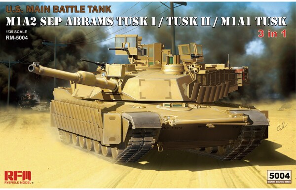 Збірна модель 1/35 Танк M1A2 SEP Abrams TUSK I/II (3in1) RFM RM-5004 детальное изображение Бронетехника 1/35 Бронетехника