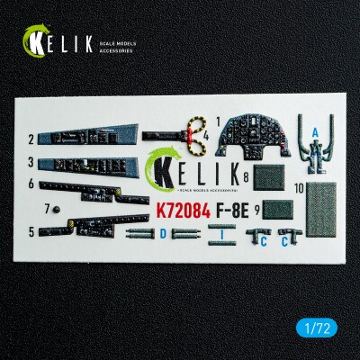 Chance Vought F-8 E Crusader 3D декаль інтер'єр для комплекту Academy 1/72 KELIK K72084 детальное изображение 3D Декали Афтермаркет