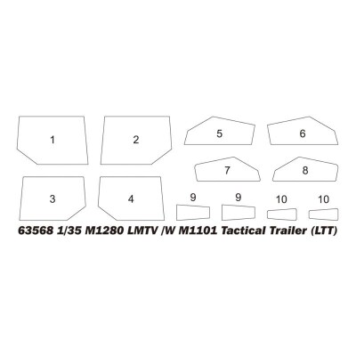 Сборная модель 1/35 Автомобиль M1280 LMTV с тактическим прицепом M1101 (LTT) IloveKit 63568 детальное изображение Автомобили 1/35 Автомобили